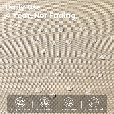 Ensemble de 9 chaises pivotantes d'extérieur en osier OVIOS avec table à feu