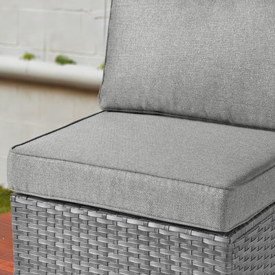 Ensemble de salon sectionnel OVIOS en osier à siège profond, 11 pièces, chaises pivotantes, foyer