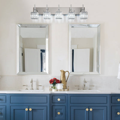 Luminaires de salle de bain en cristal à intensité variable Ora Modern sur miroir Glam Vanity Lights