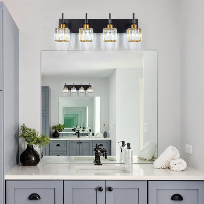 Luminaires de salle de bain en cristal à intensité variable Ora Modern sur miroir Glam Vanity Lights