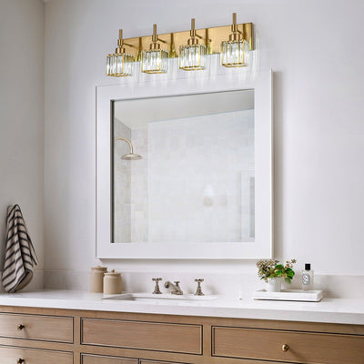 Luminaires de salle de bain en cristal à intensité variable Ora Modern sur miroir Glam Vanity Lights