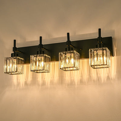 Luminaires de salle de bain en cristal à intensité variable Ora Modern sur miroir Glam Vanity Lights