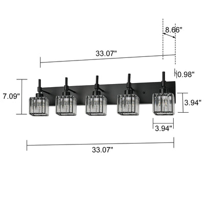 Luminaires de salle de bain en cristal à intensité variable Ora Modern sur miroir Glam Vanity Lights
