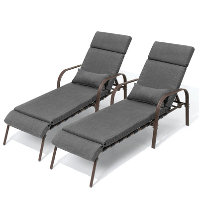 Chaise longue d'extérieur réglable avec coussin pour la plage et la piscine
