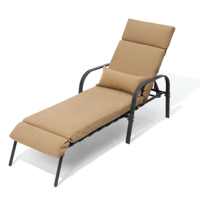 Chaise longue d'extérieur réglable avec coussin pour la plage et la piscine