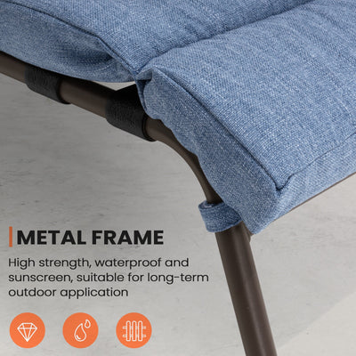 Chaise longue d'extérieur réglable avec coussin pour la plage et la piscine