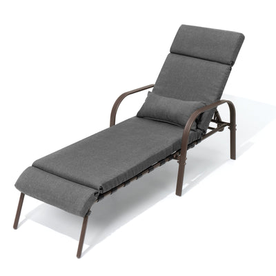 Chaise longue d'extérieur réglable avec coussin pour la plage et la piscine