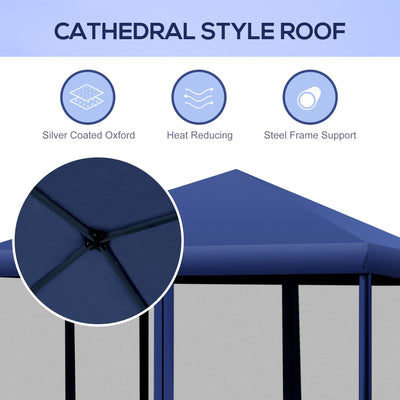 Auvent pop-up robuste Outsunny 10' x 10' avec filet latéral en maille amovible, conception d'installation facile, événement de fête en plein air