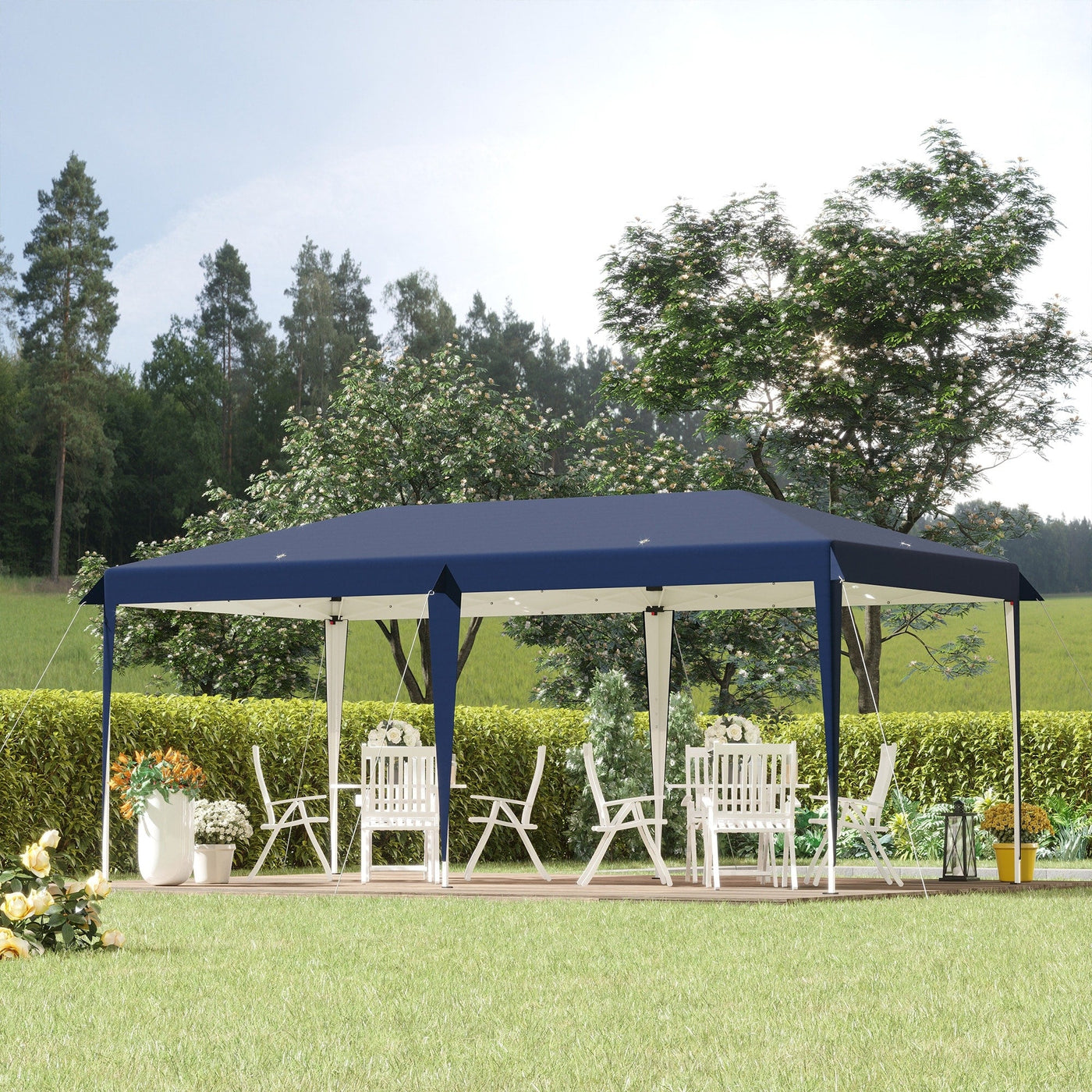 Auvent pop-up robuste Outsunny avec cadre robuste, toit anti-UV et sac de transport pour terrasse, jardin, plage et arrière-cour