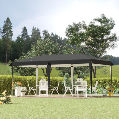 Auvent pop-up robuste Outsunny avec cadre robuste, toit anti-UV et sac de transport pour terrasse, jardin, plage et arrière-cour