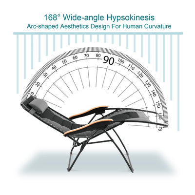 Fauteuil de salon surdimensionné XL rembourré à gravité zéro, accoudoirs larges, inclinable et réglable avec porte-gobelet - N/A