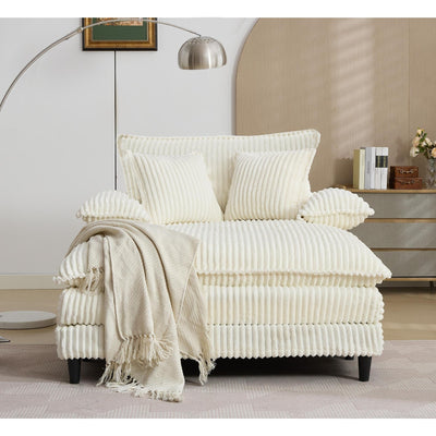 Canapé-lit surdimensionné en velours côtelé moelleux et réglable