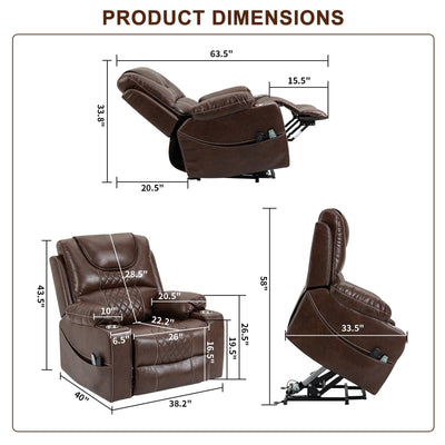 Fauteuil inclinable électrique surdimensionné pour personnes âgées, 400 lb.