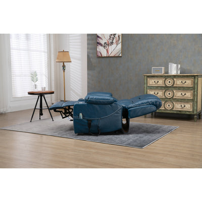 Fauteuil inclinable électrique surdimensionné en cuir PU avec massage, chauffage lombaire, porte-gobelet, inclinaison à plat à 180°