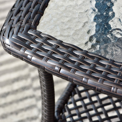 Ensemble bistrot OVIOS 3 pièces avec chaises à bascule et table basse en verre