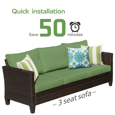 Ensemble de 5 sièges de jardin à dossier haut en osier OVIOS