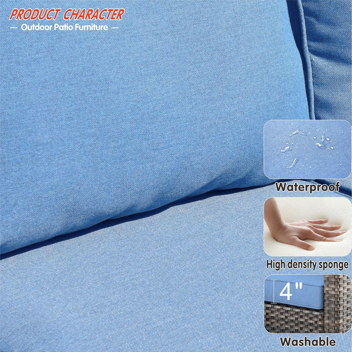 Ensemble de 5 sièges de jardin à dossier haut en osier OVIOS