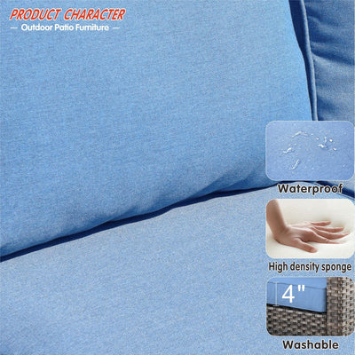 Ensemble de 5 sièges de jardin à dossier haut en osier OVIOS