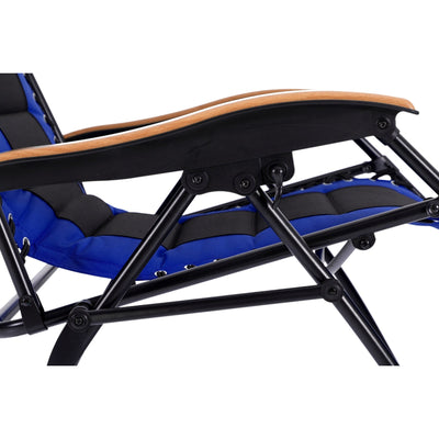 Fauteuil de salon surdimensionné XL rembourré à gravité zéro, accoudoirs larges, inclinable et réglable avec porte-gobelet - N/A