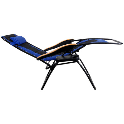 Fauteuil de salon surdimensionné XL rembourré à gravité zéro, accoudoirs larges, inclinable et réglable avec porte-gobelet - N/A