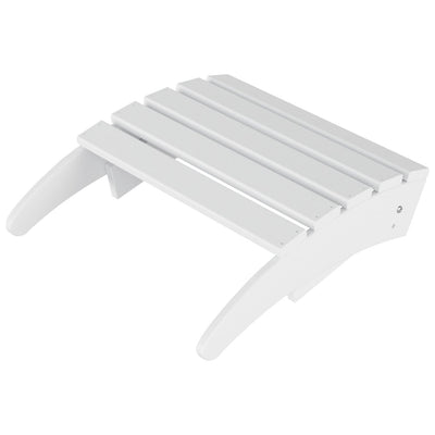 Chaise Adirondack pliable Polytrends Laguna en PEHD pour terrasse extérieure toutes saisons avec pouf (ensemble 2 pièces)