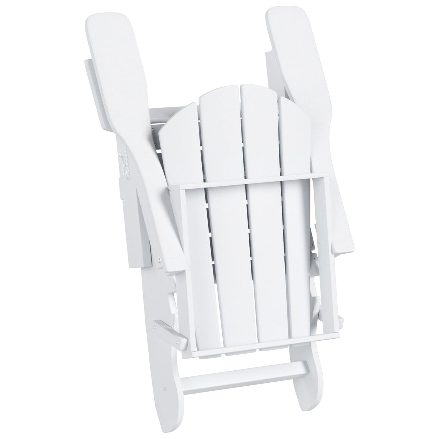 Chaise Adirondack pliable Polytrends Laguna en PEHD pour terrasse extérieure toutes saisons avec pouf (ensemble 2 pièces)