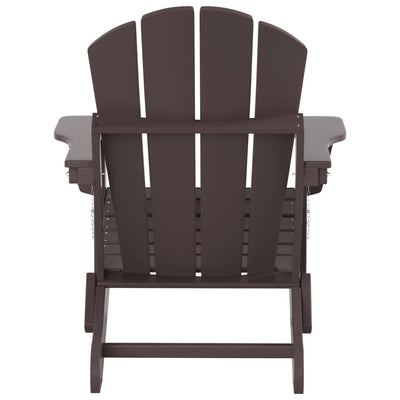 Chaise Adirondack pliable Polytrends Laguna en PEHD pour terrasse extérieure toutes saisons avec pouf (ensemble 2 pièces)