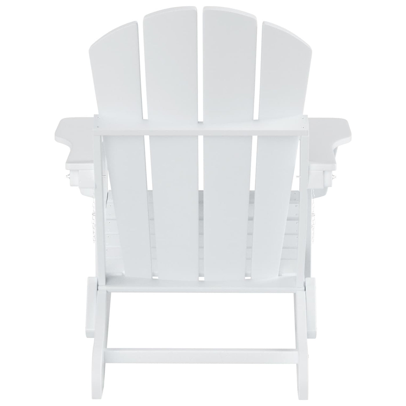 Chaise Adirondack pliable Polytrends Laguna en PEHD pour terrasse extérieure toutes saisons avec pouf (ensemble 2 pièces)