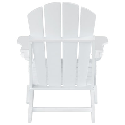 Chaise Adirondack pliable Polytrends Laguna en PEHD pour terrasse extérieure toutes saisons avec pouf (ensemble 2 pièces)