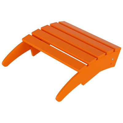 Chaise Adirondack pliable Polytrends Laguna en PEHD pour terrasse extérieure toutes saisons avec pouf (ensemble 2 pièces)