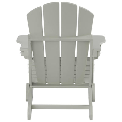 Chaise Adirondack pliable Polytrends Laguna en PEHD pour terrasse extérieure toutes saisons avec pouf (ensemble 2 pièces)