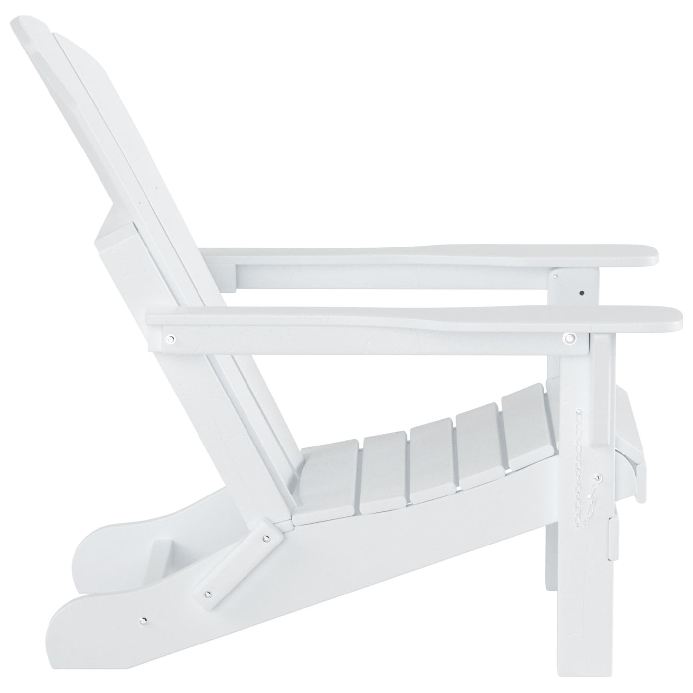 Chaise Adirondack pliable Polytrends Laguna en PEHD pour terrasse extérieure toutes saisons avec pouf (ensemble 2 pièces)