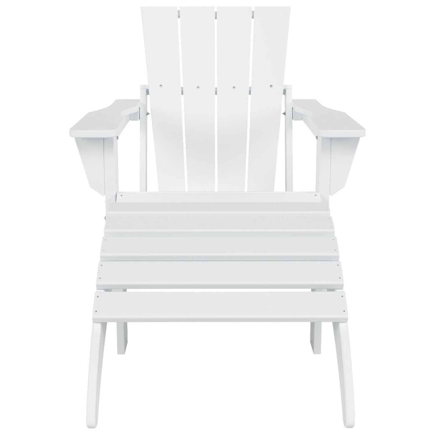 Chaise Adirondack pliable Polytrends Laguna en PEHD pour terrasse extérieure toutes saisons avec pouf (ensemble 2 pièces)