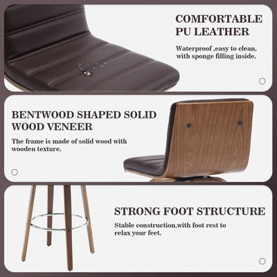 Tabourets de bar/comptoir pivotants en similicuir 26/29, lot de 2/3