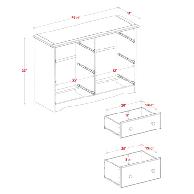 Commode à 6 tiroirs 100 % bois massif de Palace Imports