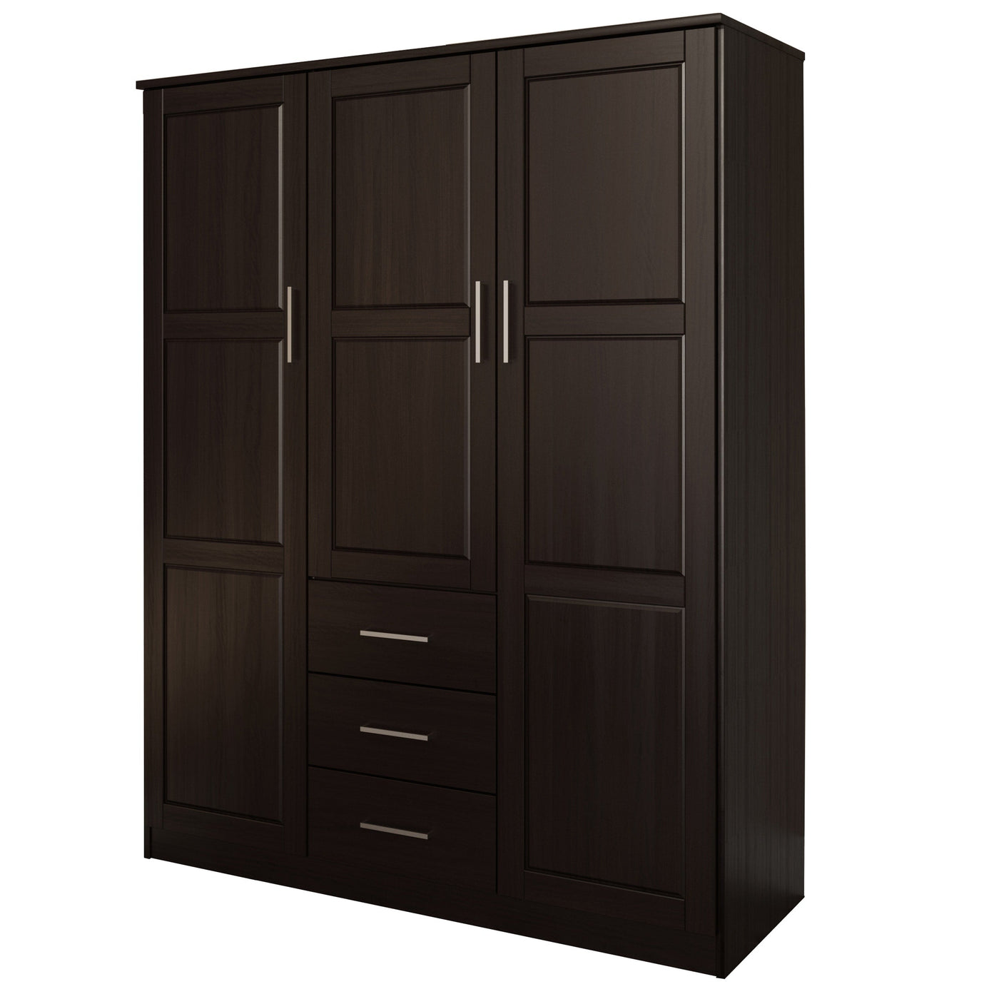 Armoire penderie 3 portes Cosmo 100 % bois massif de Palace Imports avec portes en bois massif ou en miroir