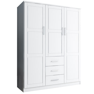 Armoire penderie 3 portes Cosmo 100 % bois massif de Palace Imports avec portes en bois massif ou en miroir