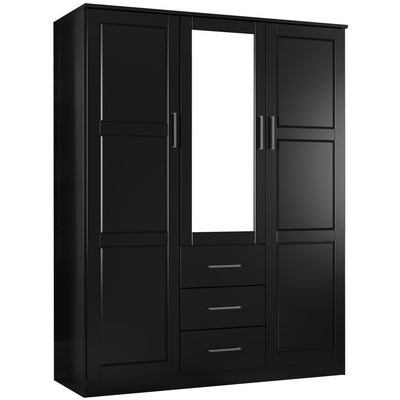 Armoire penderie 3 portes Cosmo 100 % bois massif de Palace Imports avec portes en bois massif ou en miroir