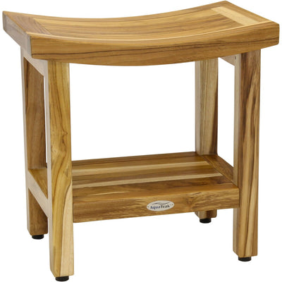 Banc de douche breveté en teck Sumba avec étagère