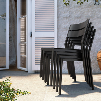 Ensemble de salle à manger d'extérieur en aluminium Pellebant 5/7/9 pièces avec table extensible et chaises empilables