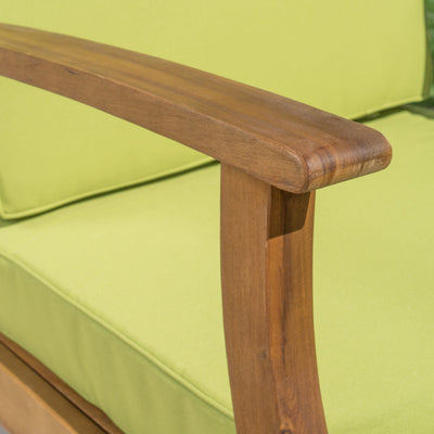 Ensemble de canapés d'extérieur Perla 7 pièces en bois d'acacia avec coussin par Christopher Knight Home