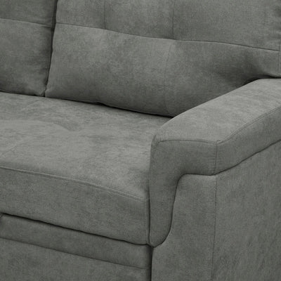 Canapé sectionnel réversible avec lit gigogne, méridienne avec rangement dissimulé, pieds durables,