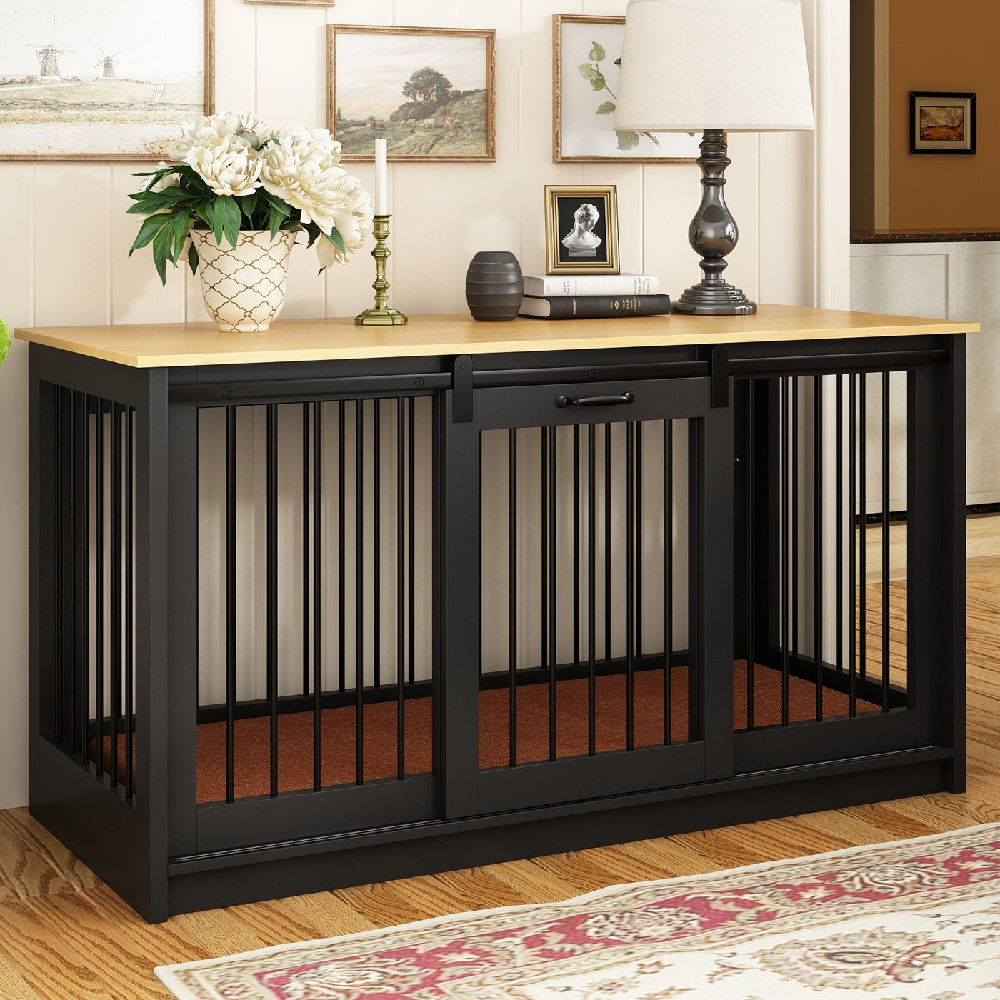 Cage pour chien élégante et robuste avec renfort en tube de fer