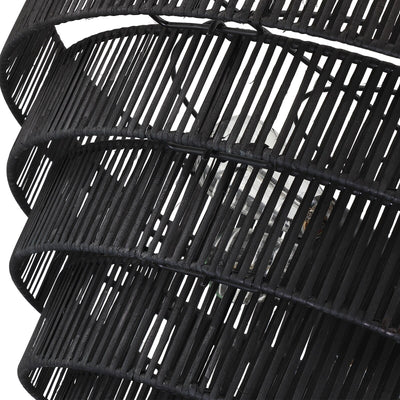 Lustre bohème moderne Piersan à 5 lumières avec abat-jour en rotin à plusieurs niveaux - 26 po de largeur