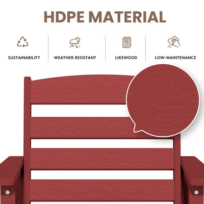 Ensemble de 3 chaises hautes Adirondack en plastique pour patio