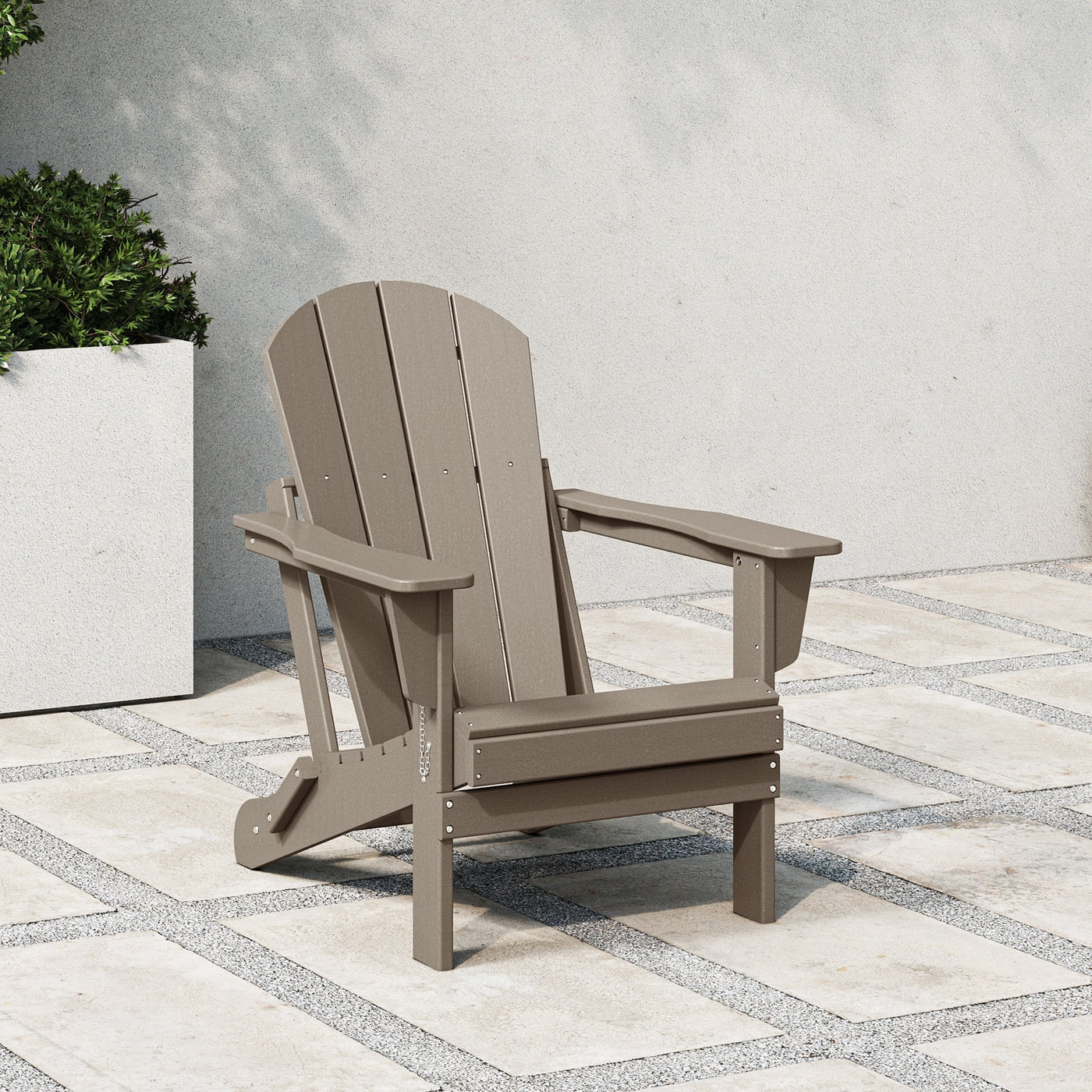 Chaise pliante Adirondack Polytrends Laguna résistante à la décoloration et aux intempéries pour patio extérieur