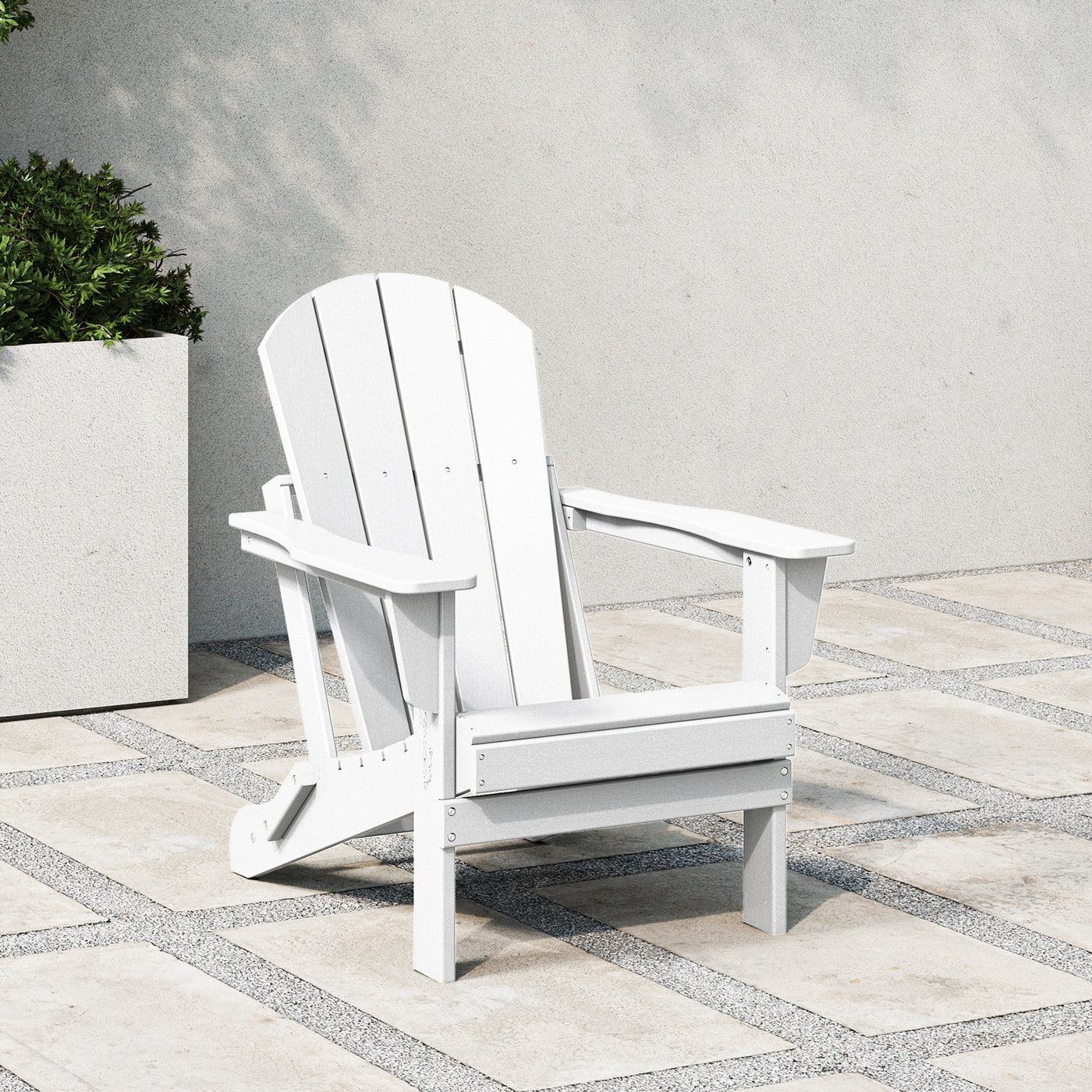 Chaise pliante Adirondack Polytrends Laguna résistante à la décoloration et aux intempéries pour patio extérieur