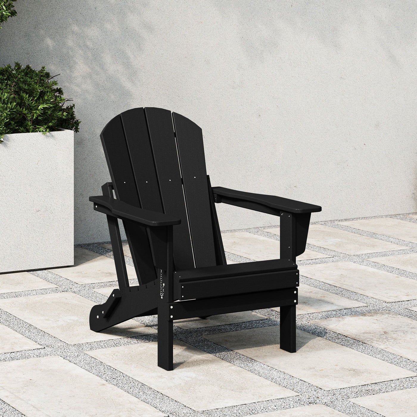 Chaise pliante Adirondack Polytrends Laguna résistante à la décoloration et aux intempéries pour patio extérieur