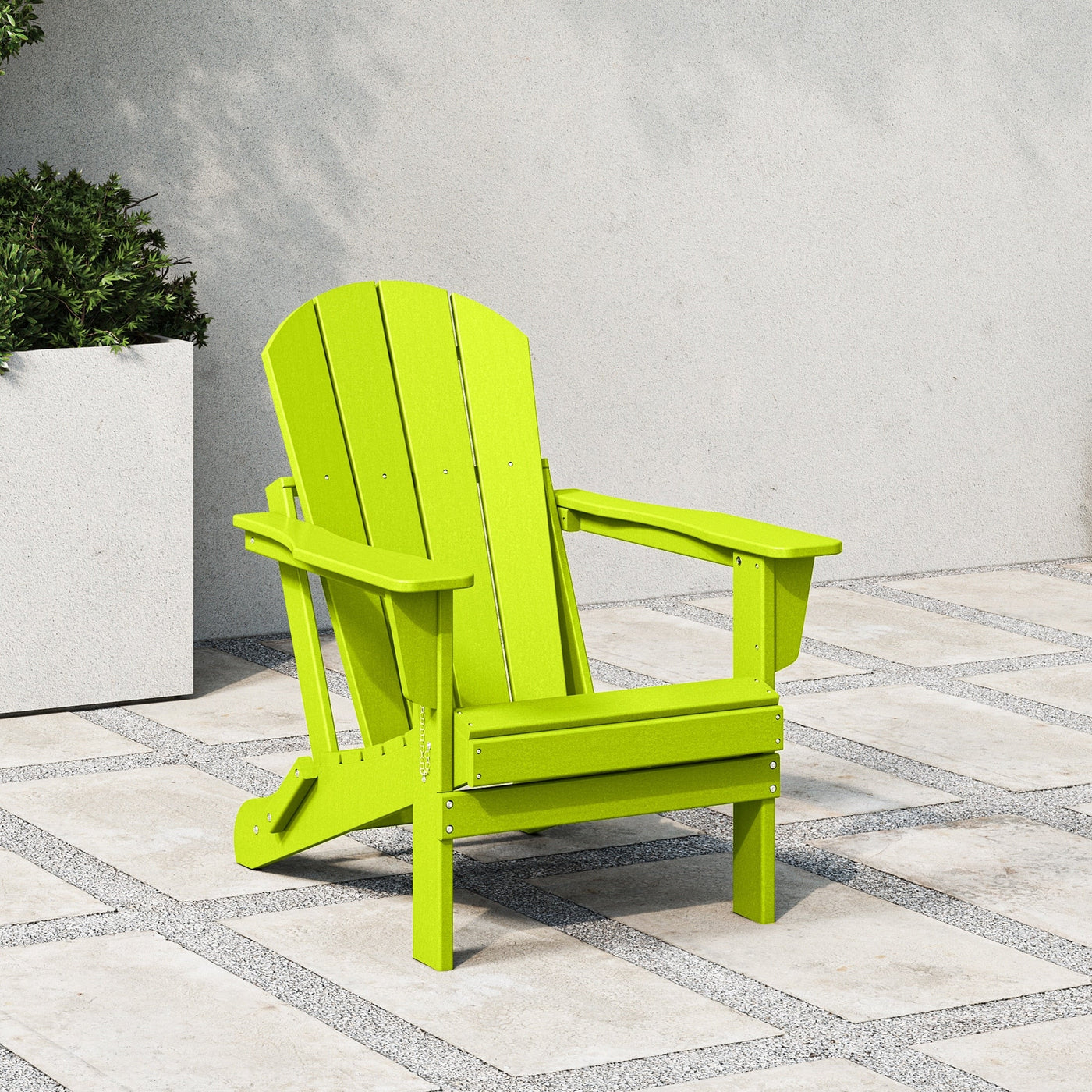 Chaise pliante Adirondack Polytrends Laguna résistante à la décoloration et aux intempéries pour patio extérieur