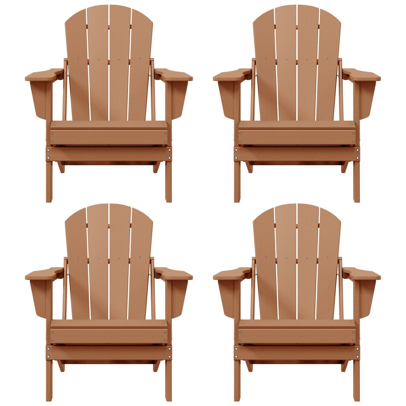 Chaises pliantes Adirondack Polytrends Laguna résistantes aux intempéries (lot de 4)